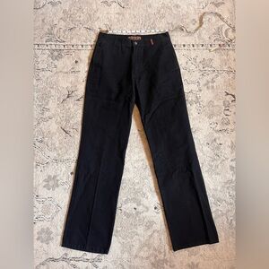 Men's Black Casual Straight-Leg Pants